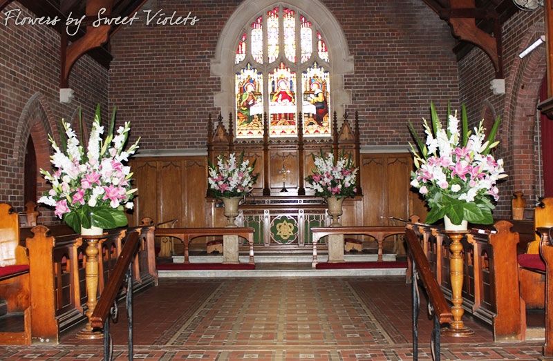 Church Flower Arrangements for Weddings - Sydney - TURRUMURRA